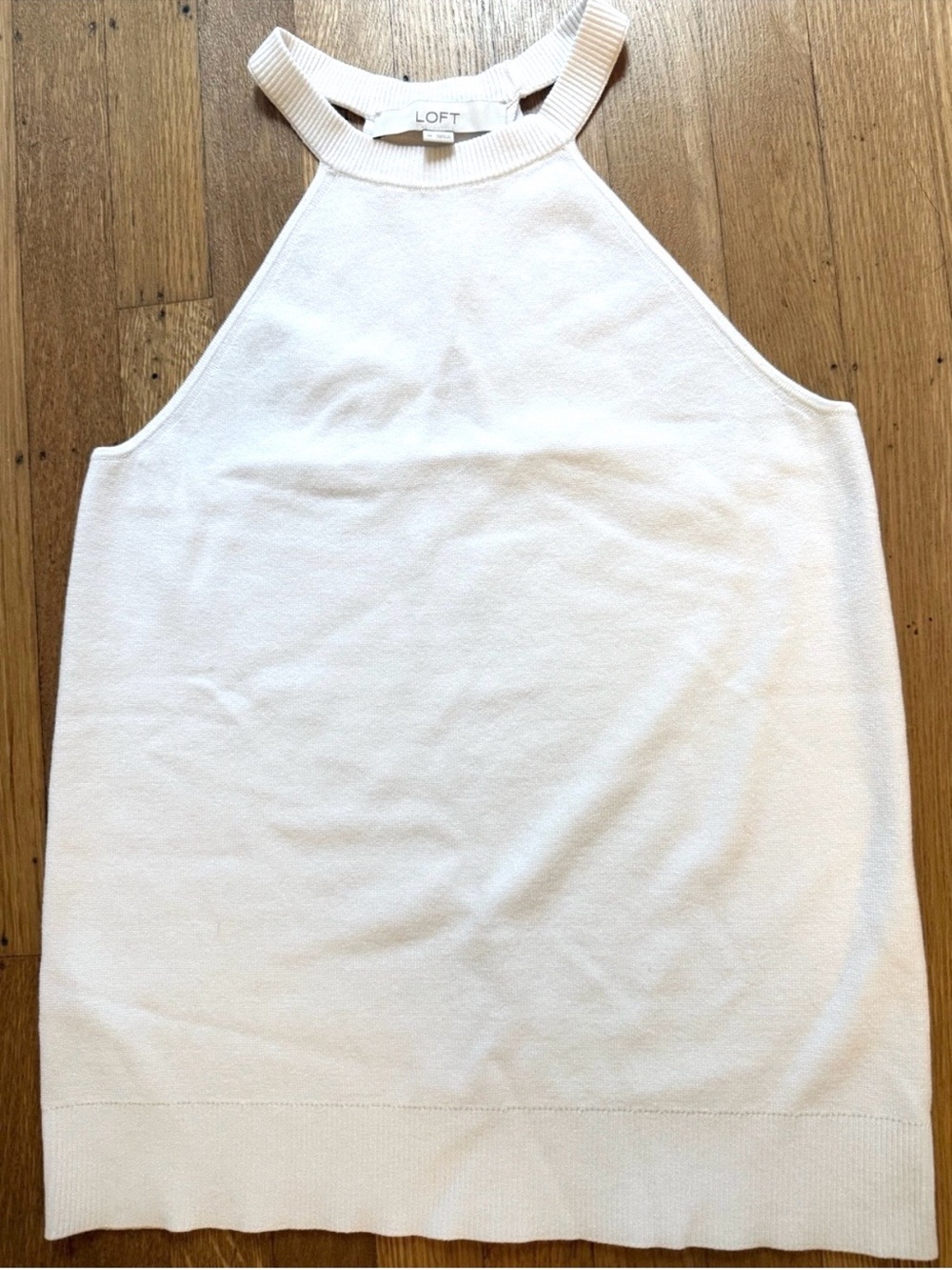 LOFT Racerback Lightweight Knit Tank Top White M NWOT